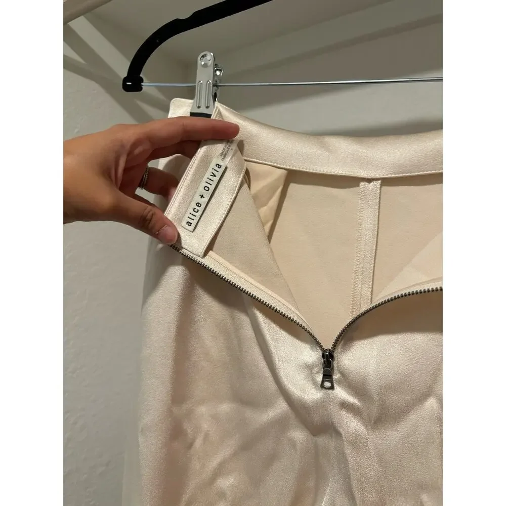 ALICE + OLIVIA JESSIE SLIM PANT in Champagne Sz 6 - Picture 11 of 13